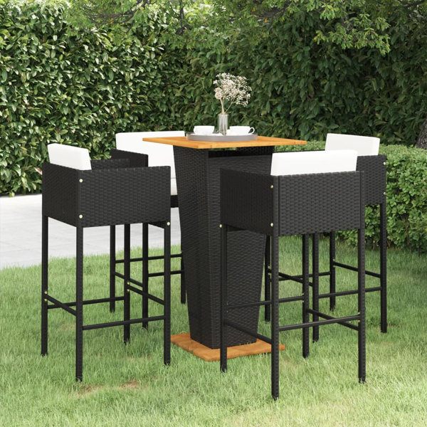 Latitude Run® Patio Bar Set Outdoor Bistro Set Bar Stool Bistro Table
